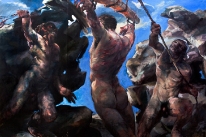 Jesus Whipped - oil on panel - 8' X 12' - 2000 - $60,000