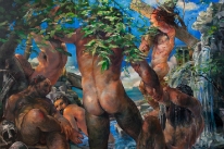Soldiers Bathing - oil on panel - 8' X 12' - 1999 - $60,000